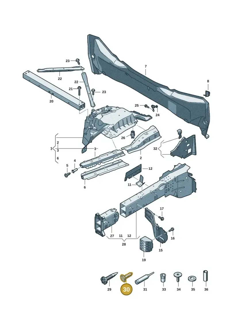N90889502 — Audi Q6 e-tron (2023-) diagram f5s803000, position 30