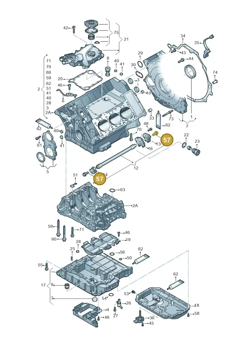 N90893202 — Audi A8L qu. 3.0 TDI (2013-2018) diagram 771103050, position 57