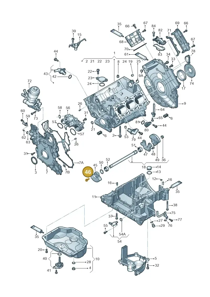 N90893202 — Audi A5 Cabrio 2.0 (2016-2018) diagram 798103540, position 46
