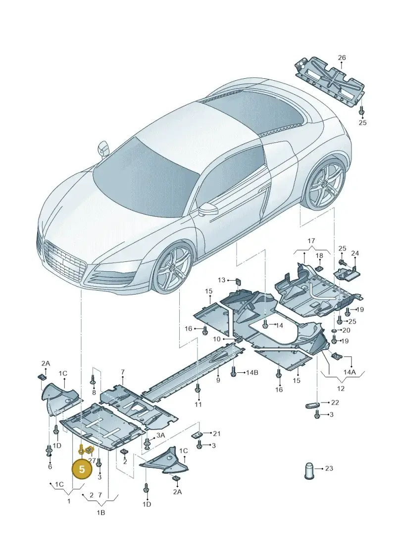 N90896301 — Audi R8 qu. 5.2 (2012-2015) diagram 618825000, position 5