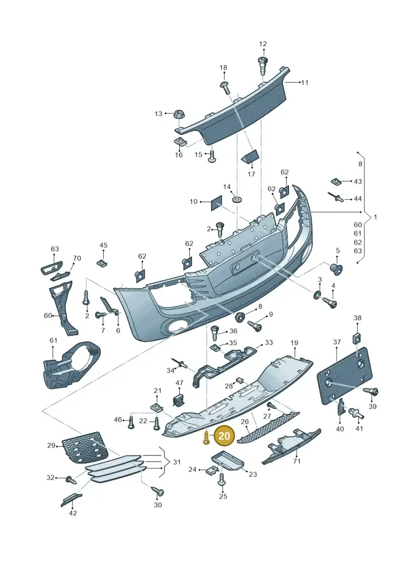 N90896301 — Audi R8 qu. 5.2 (2012-2015) diagram 752807600, position 20