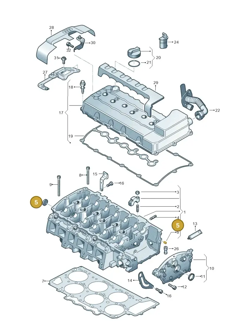N90898202 — Audi Q7 qu. 3.0 TDI (2009-2015) diagram 675103200, position 5