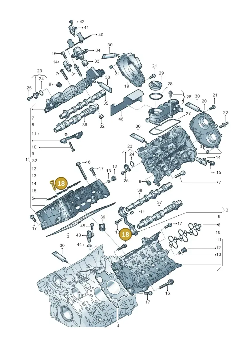 N90903502 — Audi A6 2.0 (2018-) diagram 849103330, position 18