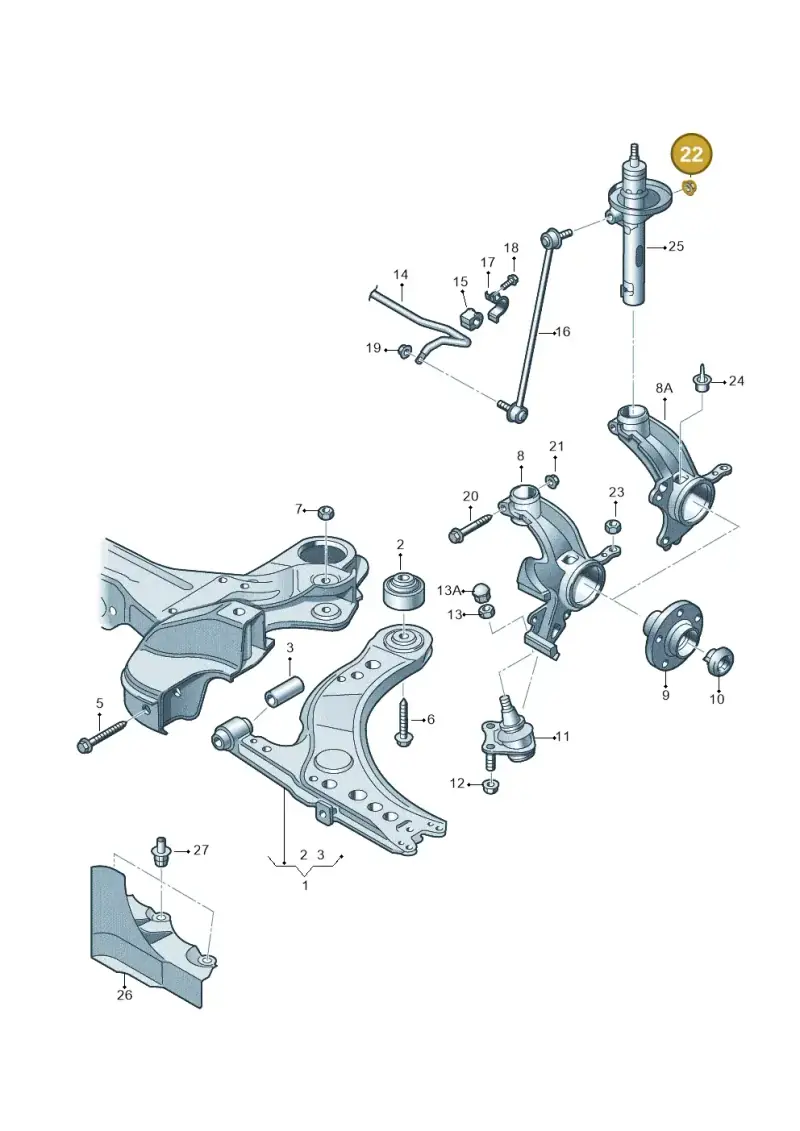 N90908102 — Audi A1 Sportback (2014-2018) diagram 708407000, position 22