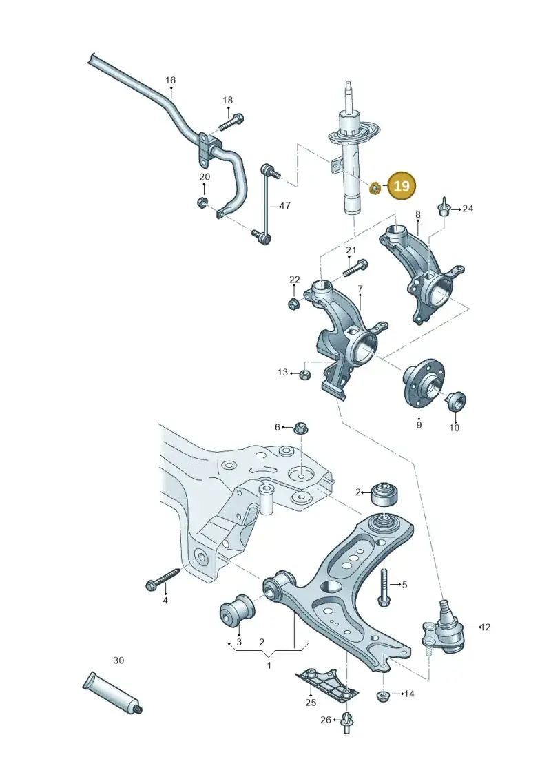 N90908102 — Audi A1 sportback 1.0 (2018-) diagram 837407000, position 19