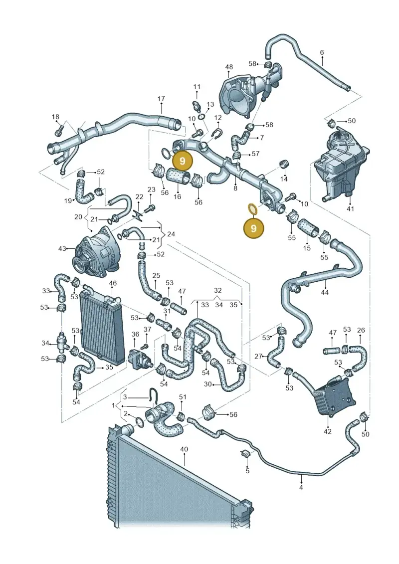N90912501 — Audi A6 2.7 TDI (2008-2011) diagram 603121500, position 9