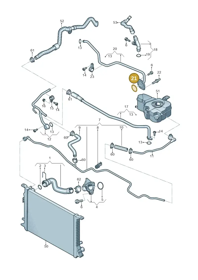 N90912501 — Audi A8L qu. 3.0 TDI (2013-2018) diagram 696121500, position 21