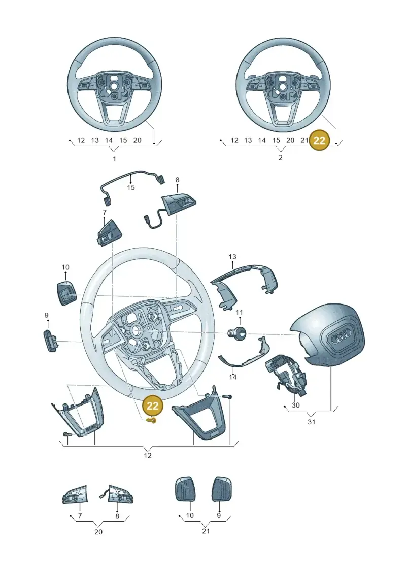 N90918701 — Audi Q3 quattro (2018-2019) diagram 849419100, position 22