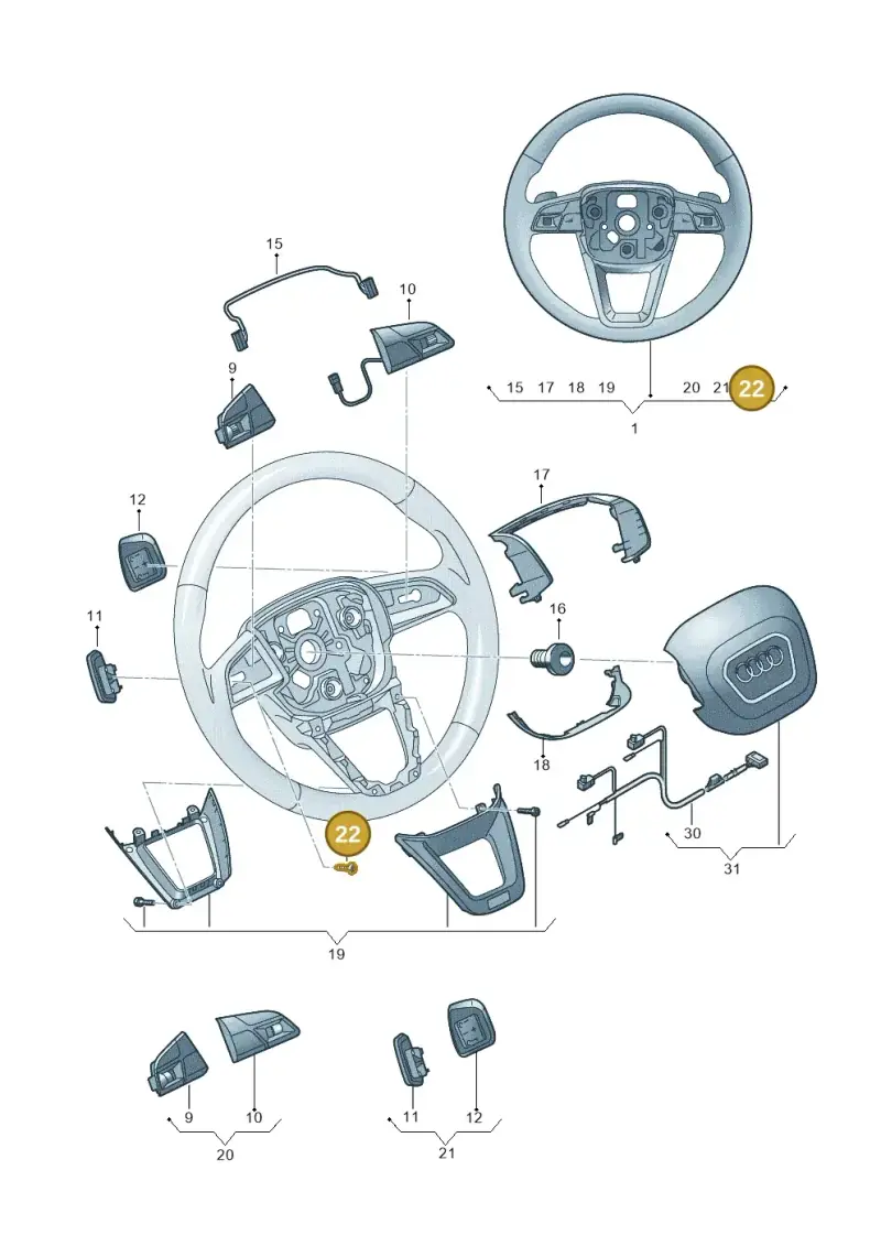 N90918701 — Audi RS Q8 Quattro (2019-) diagram 859419100, position 22
