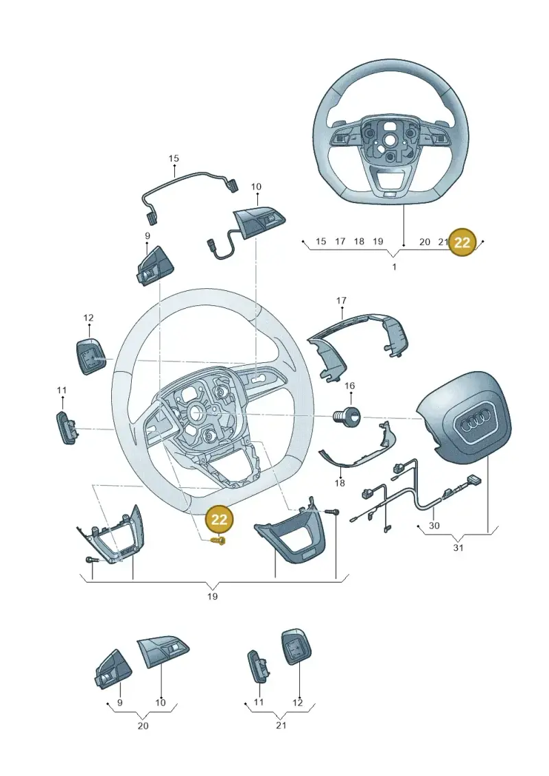 N90918701 — Audi RSQ3 Sportback (2019-2024) diagram 859419200, position 22