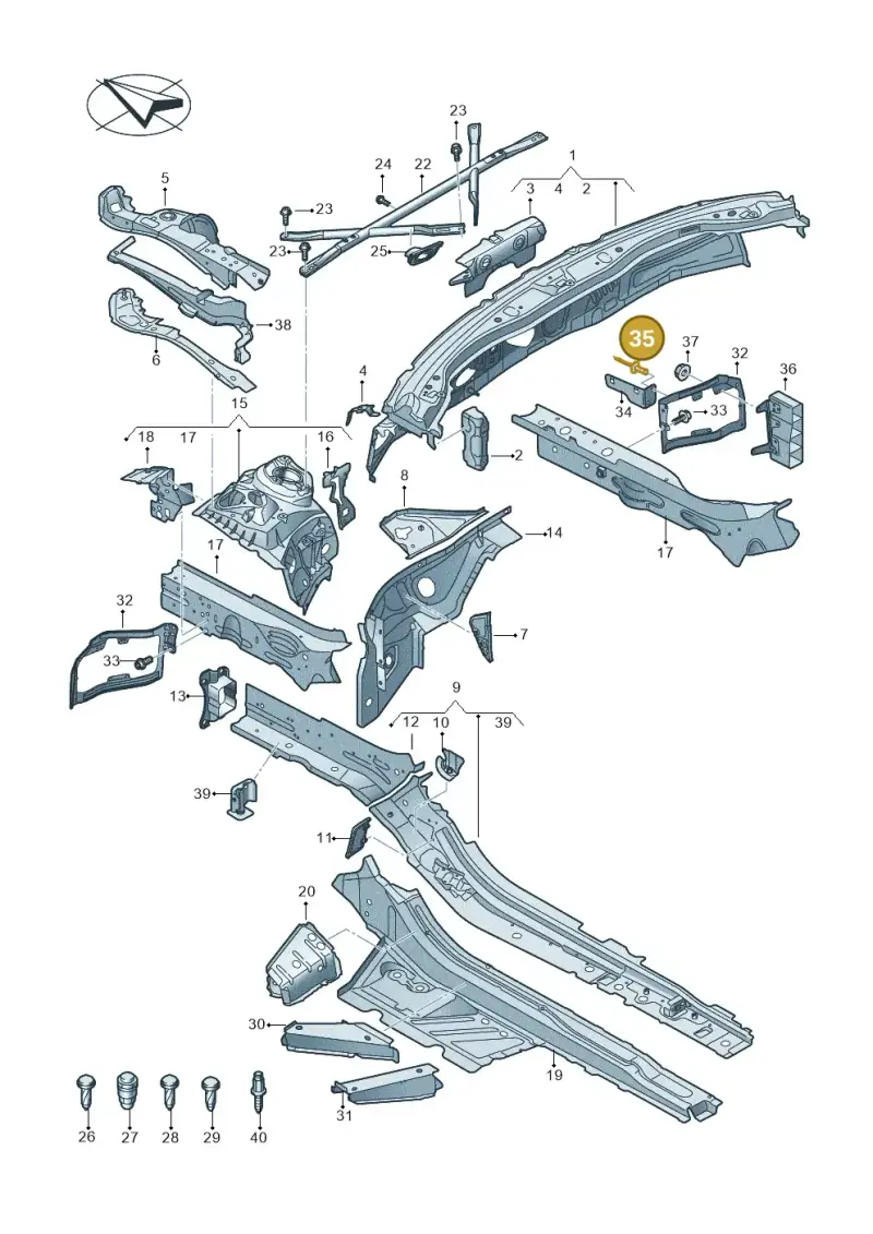 N90923602 — Audi A6 2.0 (2018-) diagram 435803000, position 35