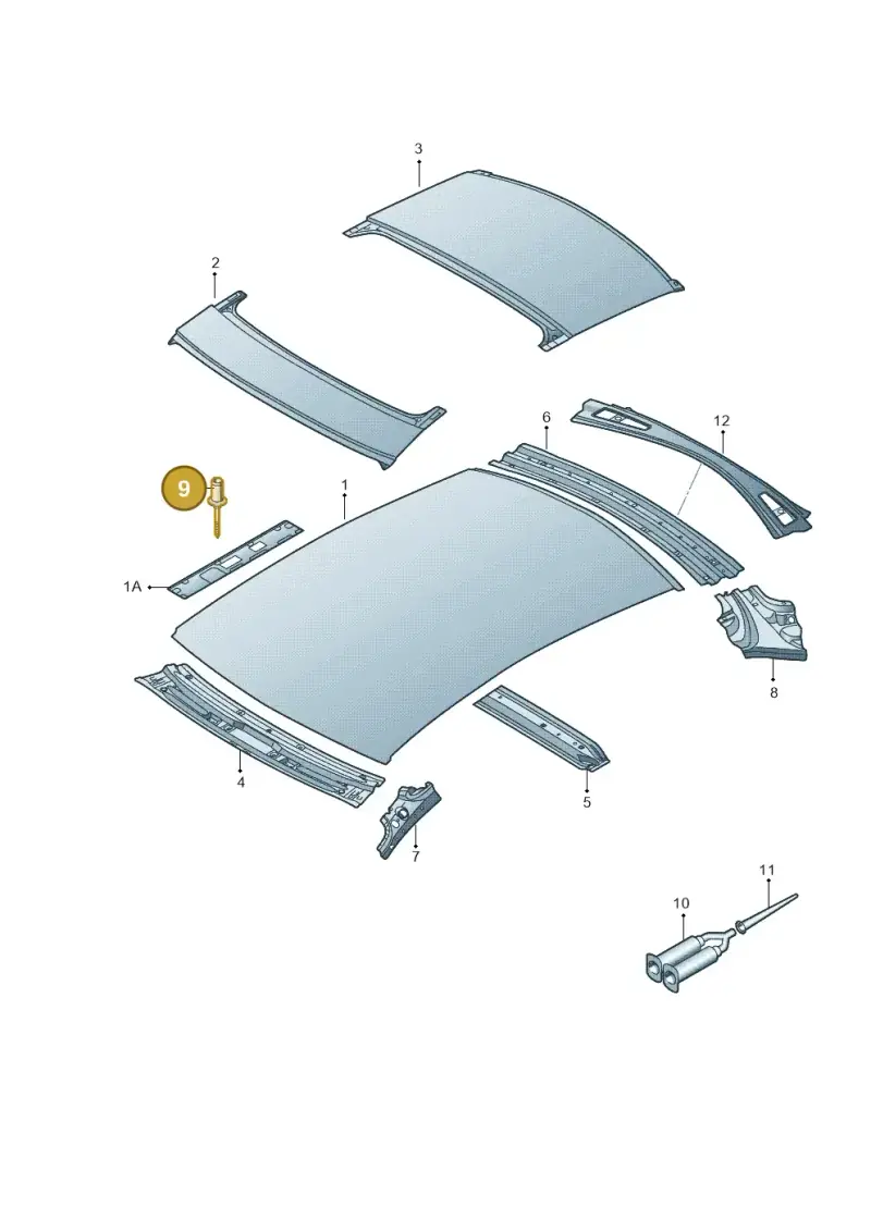 N90923602 — Audi A5 Sportback (2011-2017) diagram 620817000, position 9