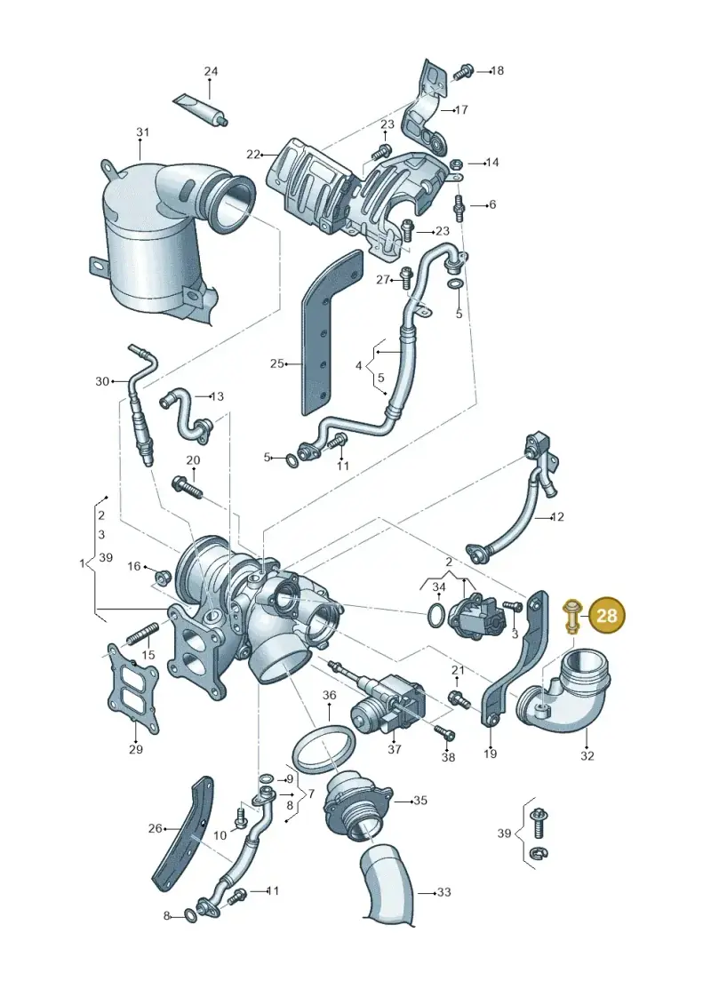 N90923801 — Audi TTS Coupe 2.0 (2014-2023) diagram 890145640, position 28