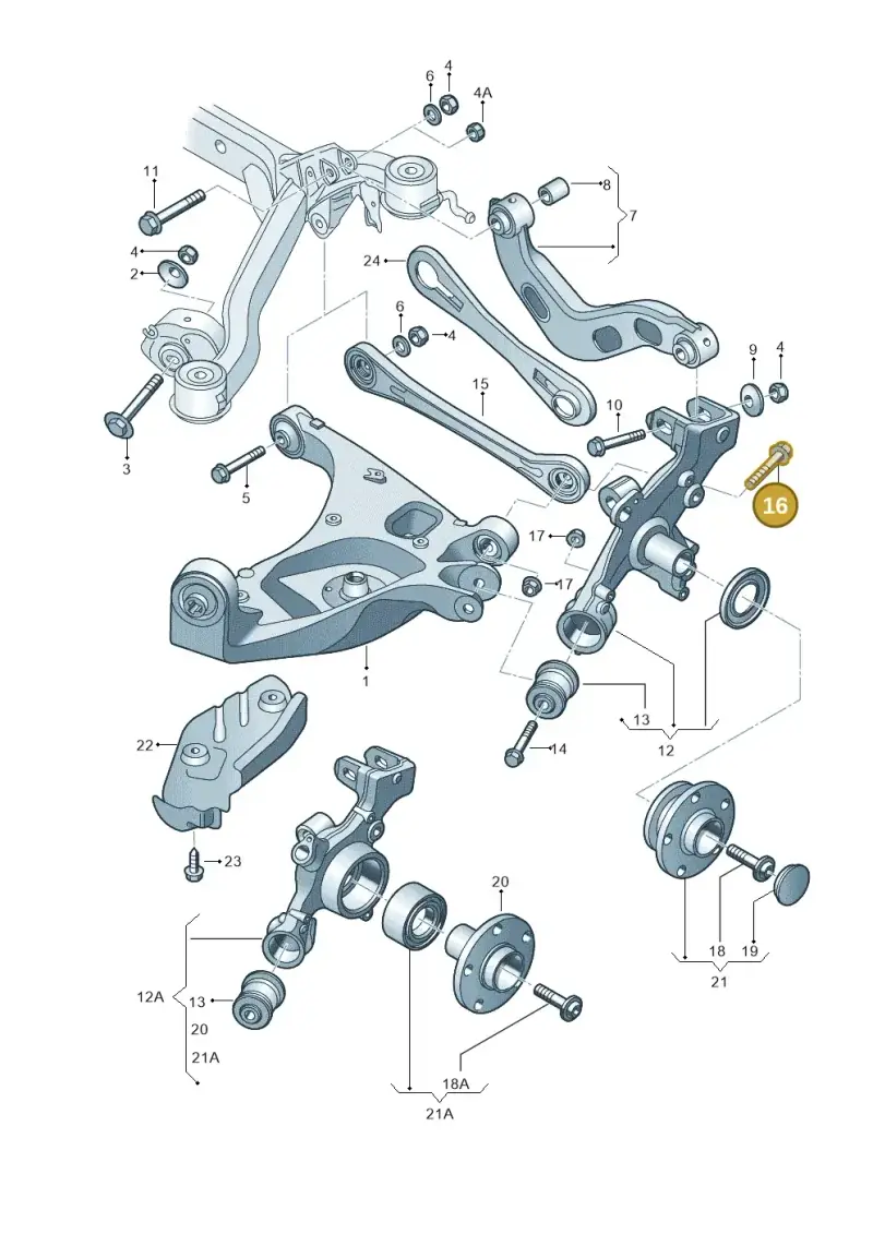 N90924103 — Audi A4/S4 Cabrio./qu. 07> (2006-) diagram 249505050, position 16