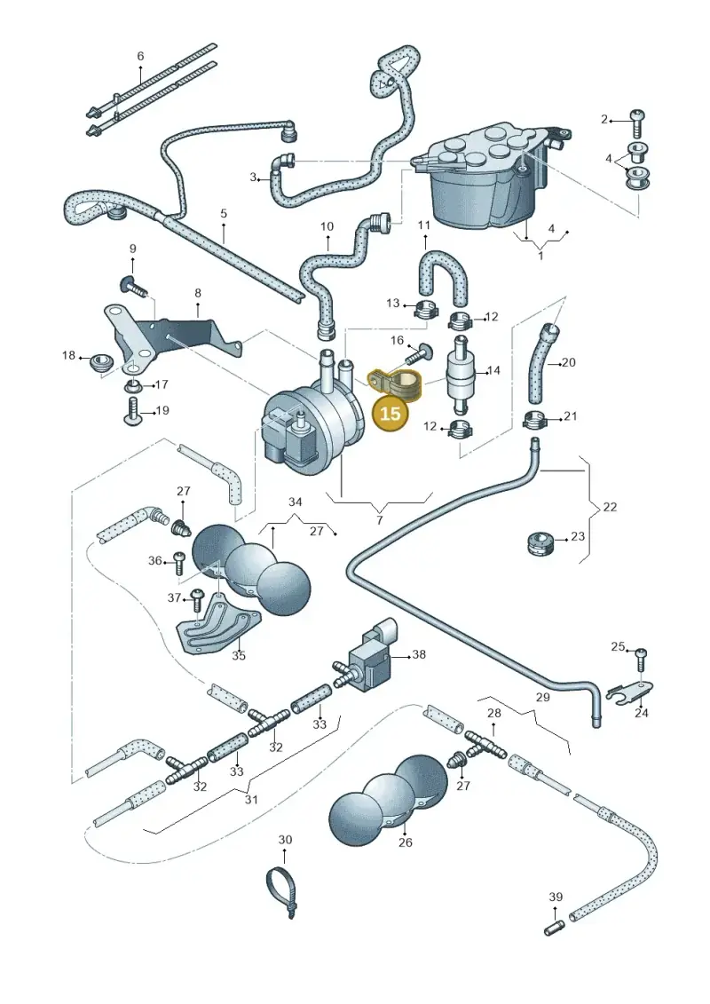 N90942301 — Audi R8 qu. 5.2 (2012-2015) diagram 618201600, position 15