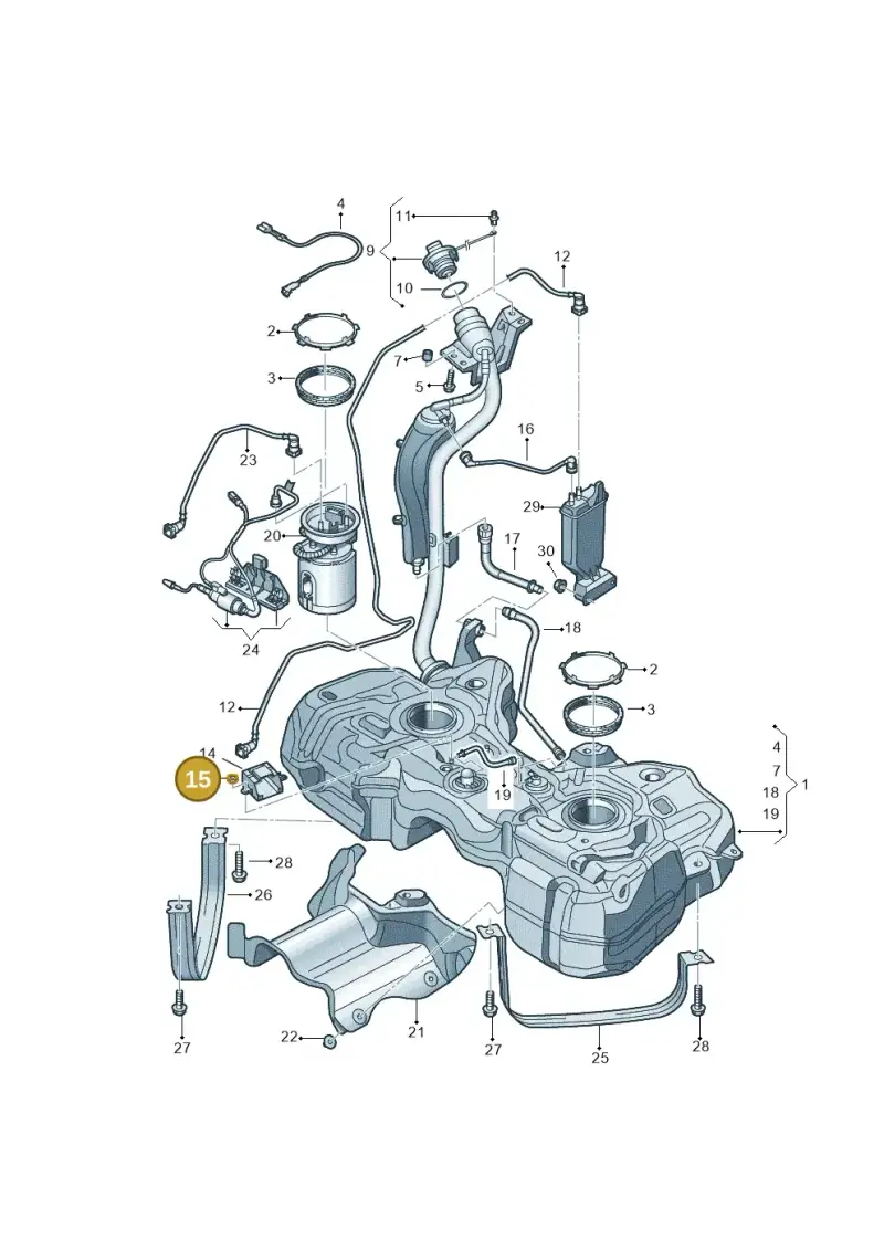 N90947201 — Audi Q3 1.4 (2016-) diagram 728201100, position 15