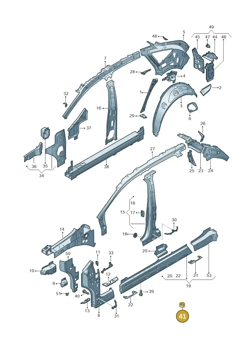 N90960502 — Audi Q4 Sportback (2021-2022) diagram 89a809010, position 41
