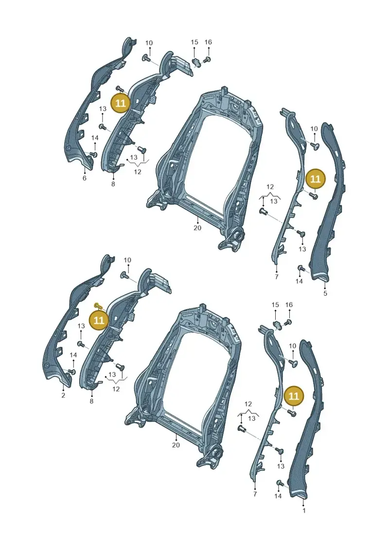 N90966701 — Audi TTRS Coupe (2016-2023) diagram 850881560, position 11