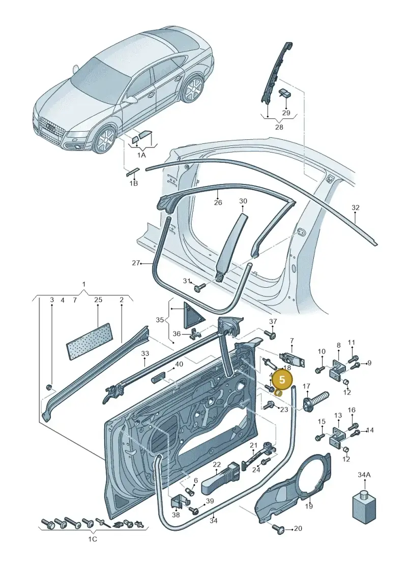 N90968501 — Audi A7 Sportback (2014-2018) diagram 711831100, position 5