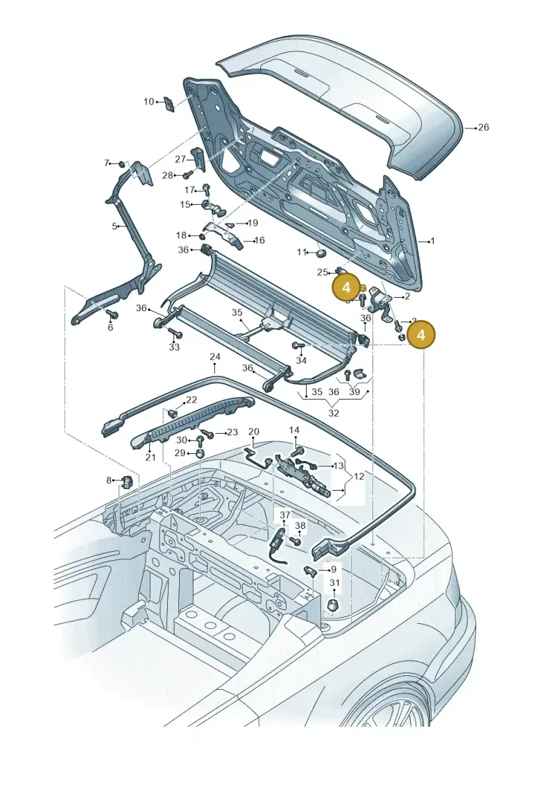 N90968501 — Audi A3 Cabrio (2016-2020) diagram 778825500, position 4