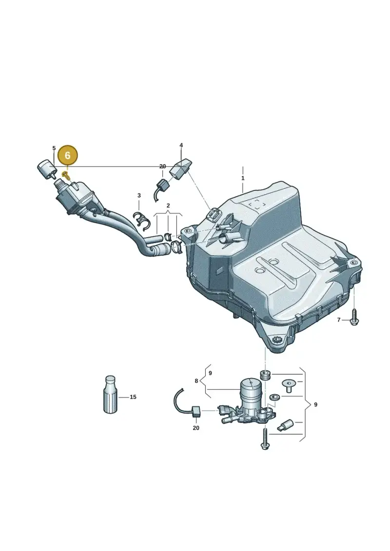 N90969901 — Audi A5 Limo 2.0 (2024-) diagram 8wh201400, position 6