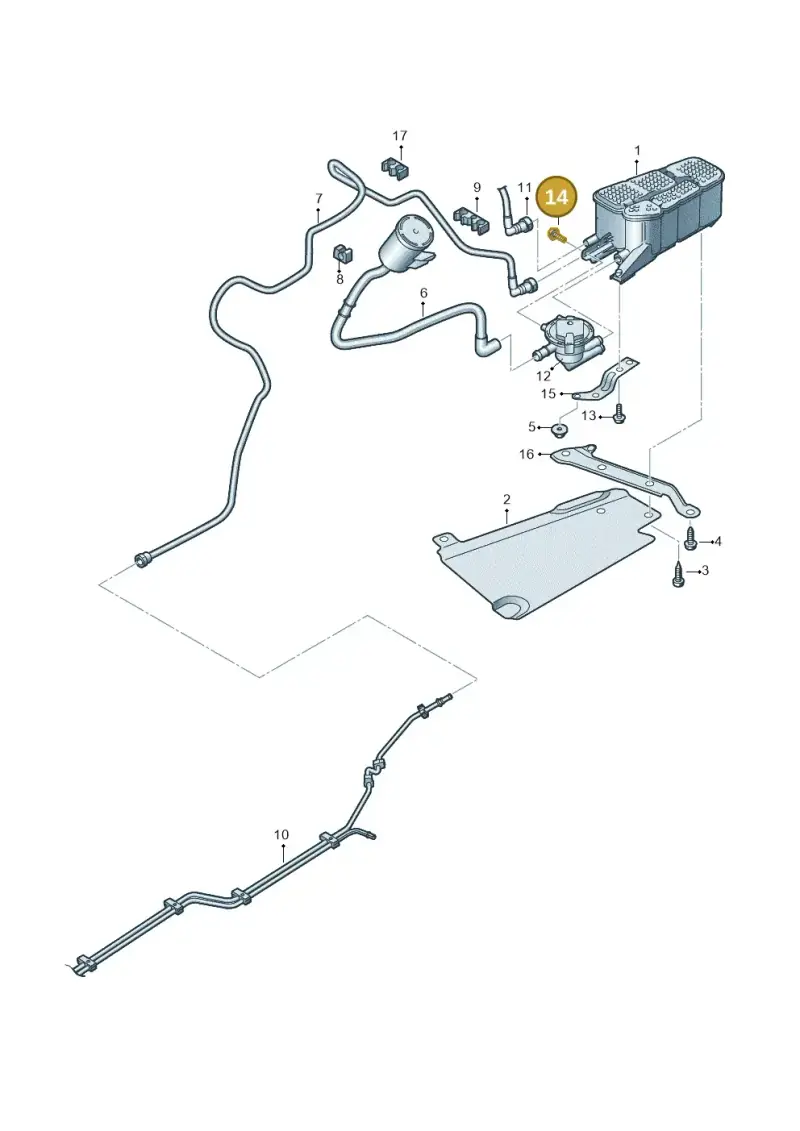 N90985501 — Audi A4 2.0 (2015-2019) diagram 849201820, position 14