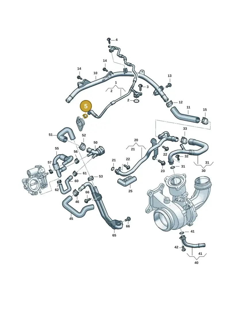 N90986501 — Audi A5 Limo 2.0 (2024-) diagram 06r121005, position 5