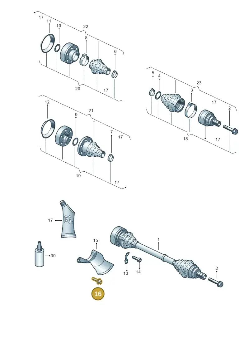 N90989102 — Audi RS5 Coupe (2010-2015) diagram 249501100, position 16