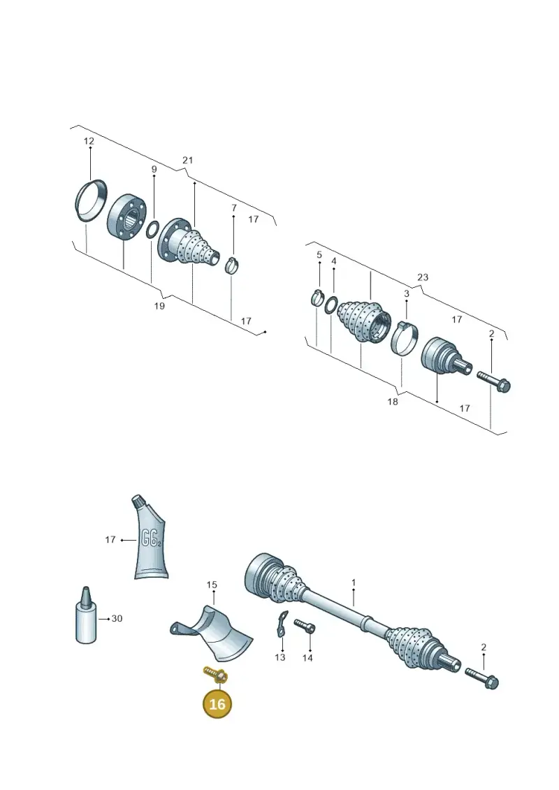 N90989102 — Audi A4 Av. Allroad (2008-2016) diagram 636501020, position 16