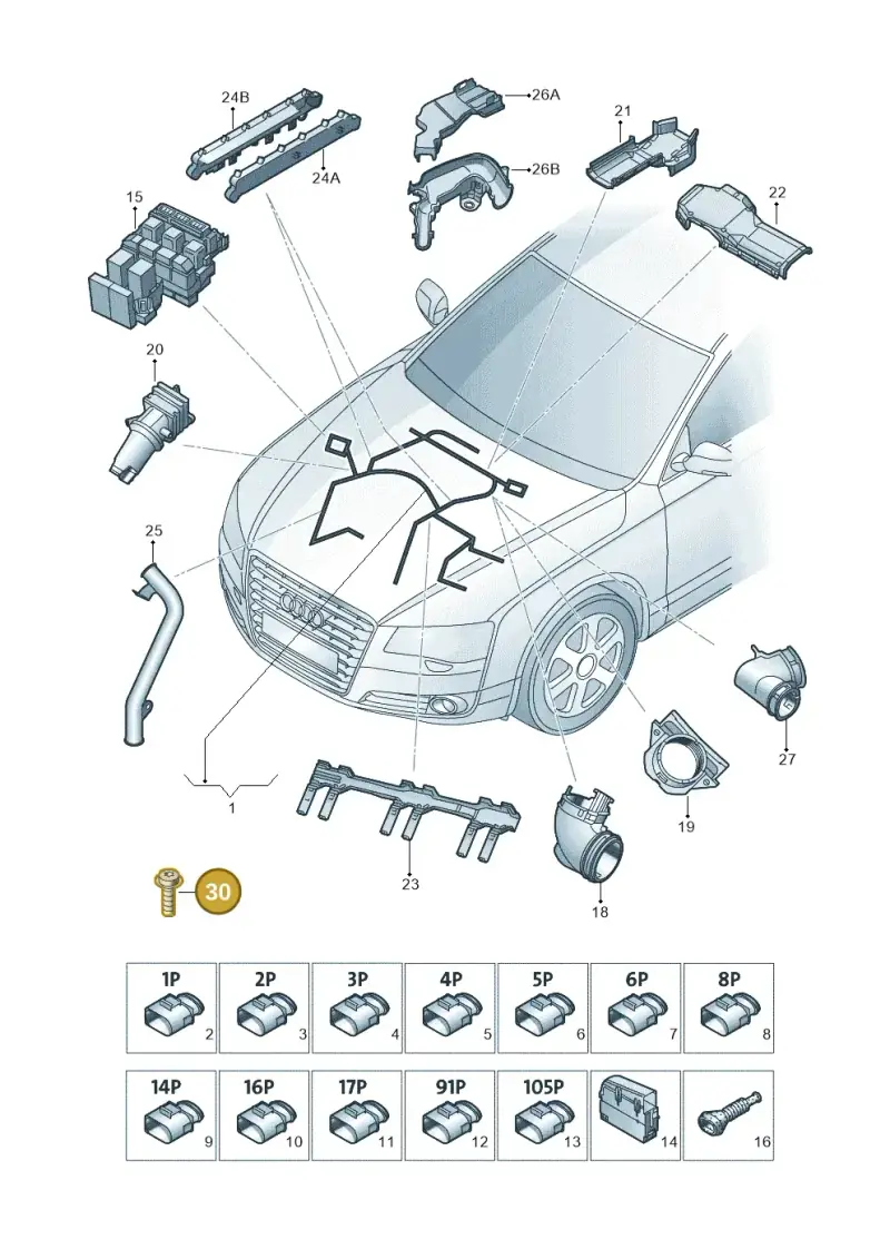 N90989102 — Audi A8L qu. 3.0 TDI (2013-2018) diagram 771971600, position 30