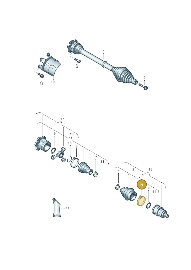 N90990701 — Audi A8L qu. 3.0 TDI (2013-2018) diagram 454407270, position 5