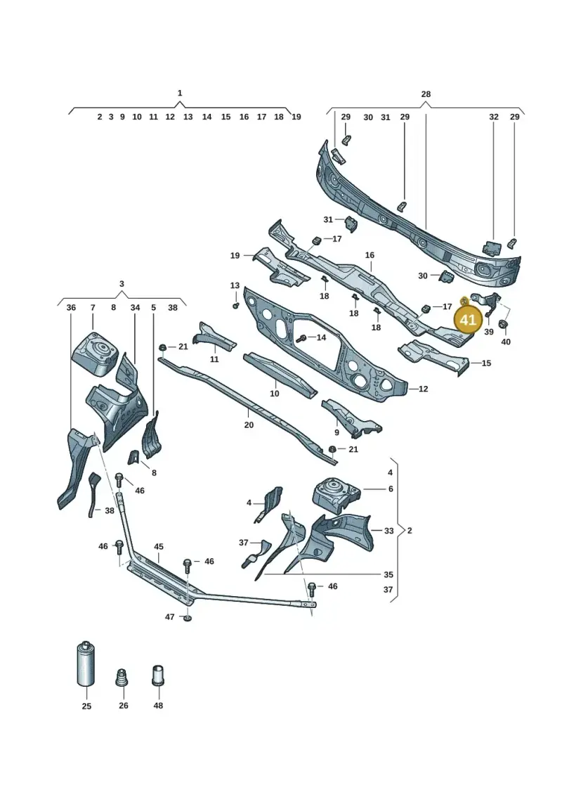 N90991502 — Audi Q4 Sportback (2021-2022) diagram 89a803005, position 41
