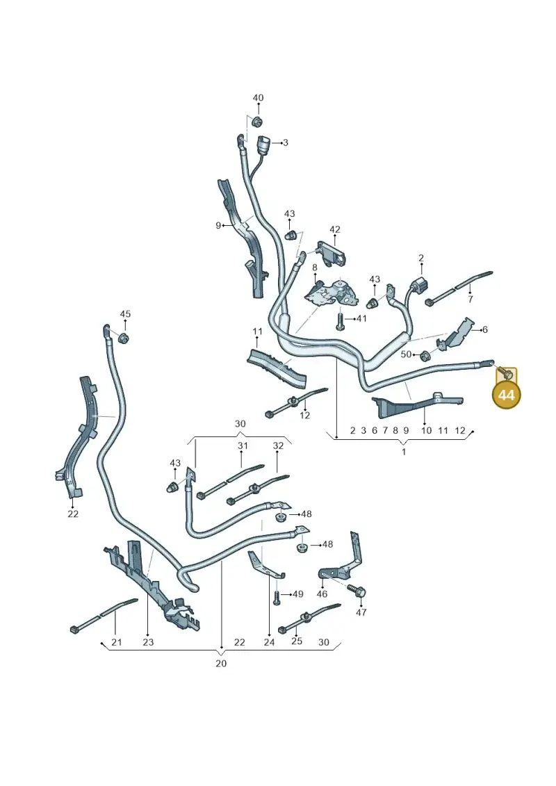 N90994402 — Audi A8L (2017-2022) diagram 838972050, position 44