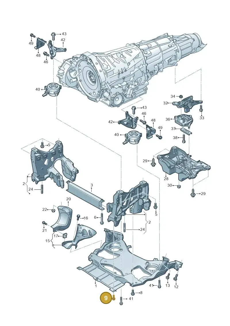 N90994403 — Audi A8L (2017-2022) diagram 838399400, position 9