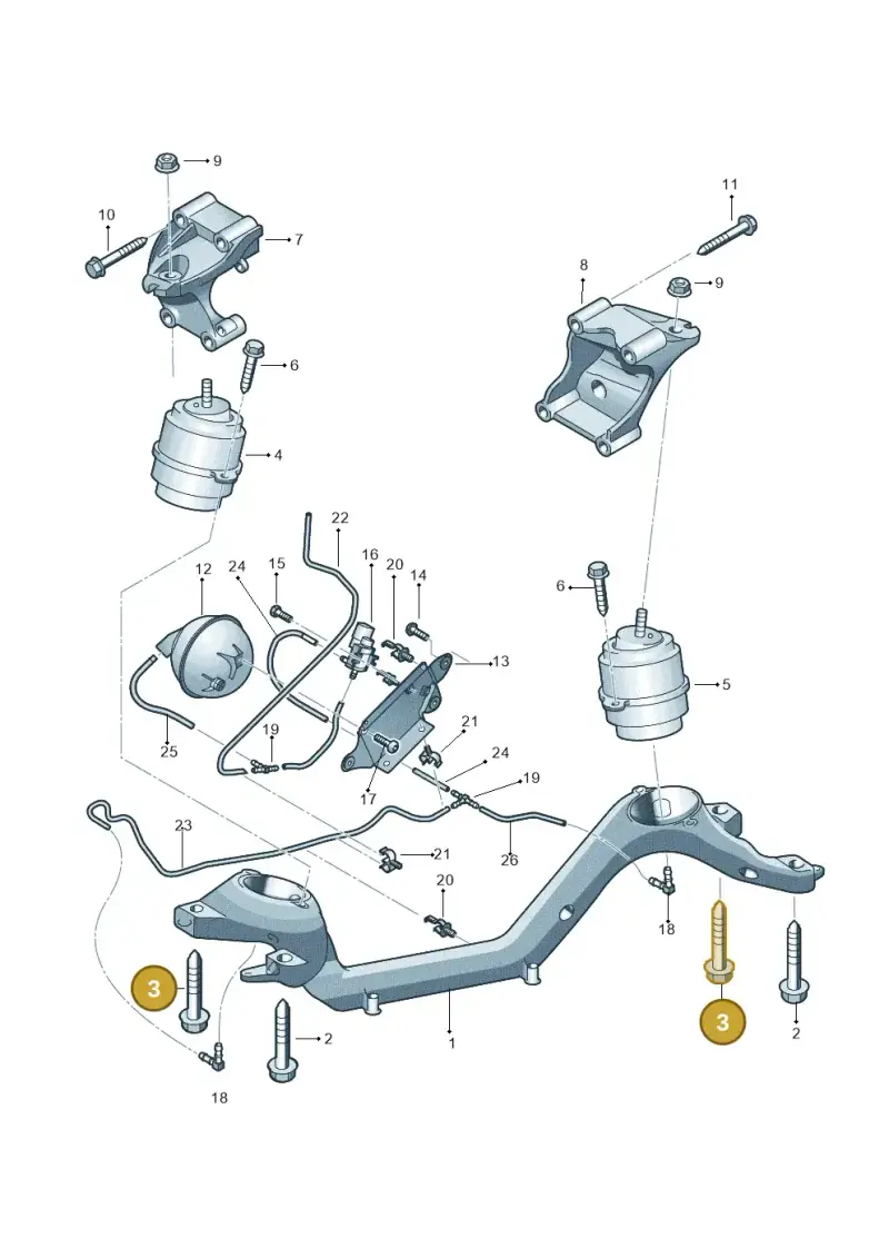 N90998702 — Audi Q7 qu. 3.0 TDI (2009-2015) diagram 675199520, position 3