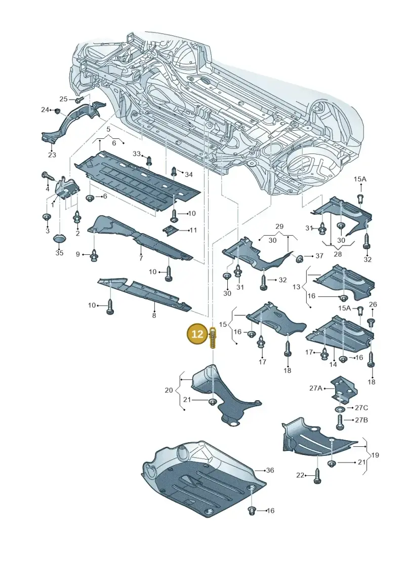 N91001101 — Audi RS4 qu.           07> (2006-) diagram 249825100, position 12