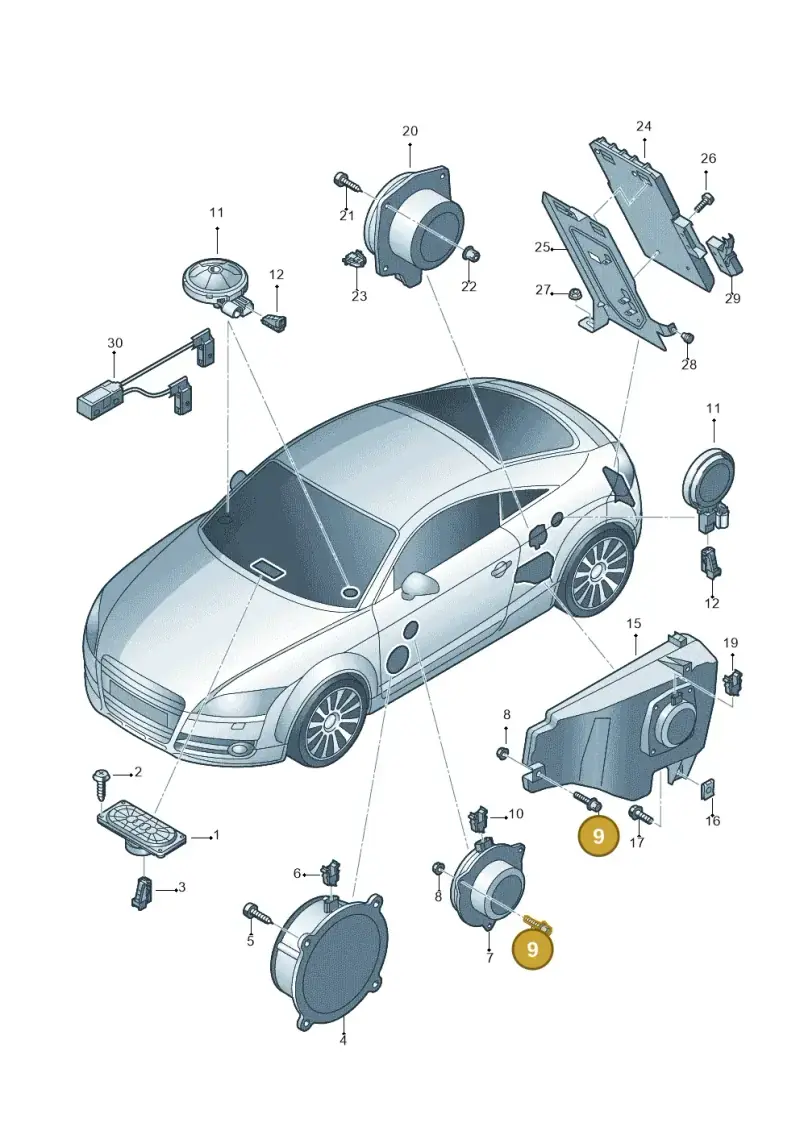 N91001101 — Audi TTS Coupe 2.0 (2010-2014) diagram 609035350, position 9