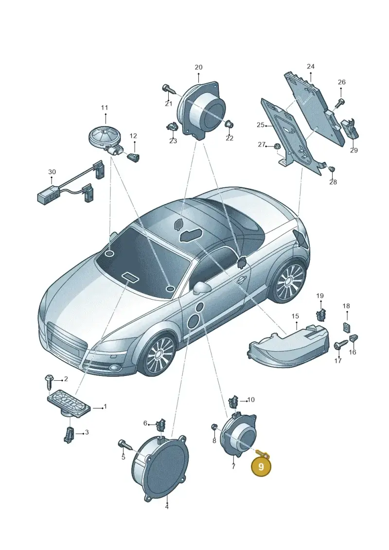 N91001101 — Audi TTS Coupe 2.0 (2010-2014) diagram 609035360, position 9