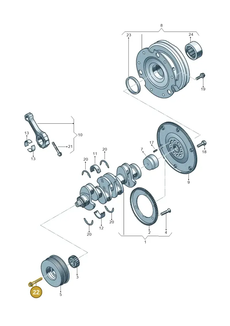 N91005902 — Audi Q5 qu. 2.0 TDI (2012-2017) diagram 647105050, position 22