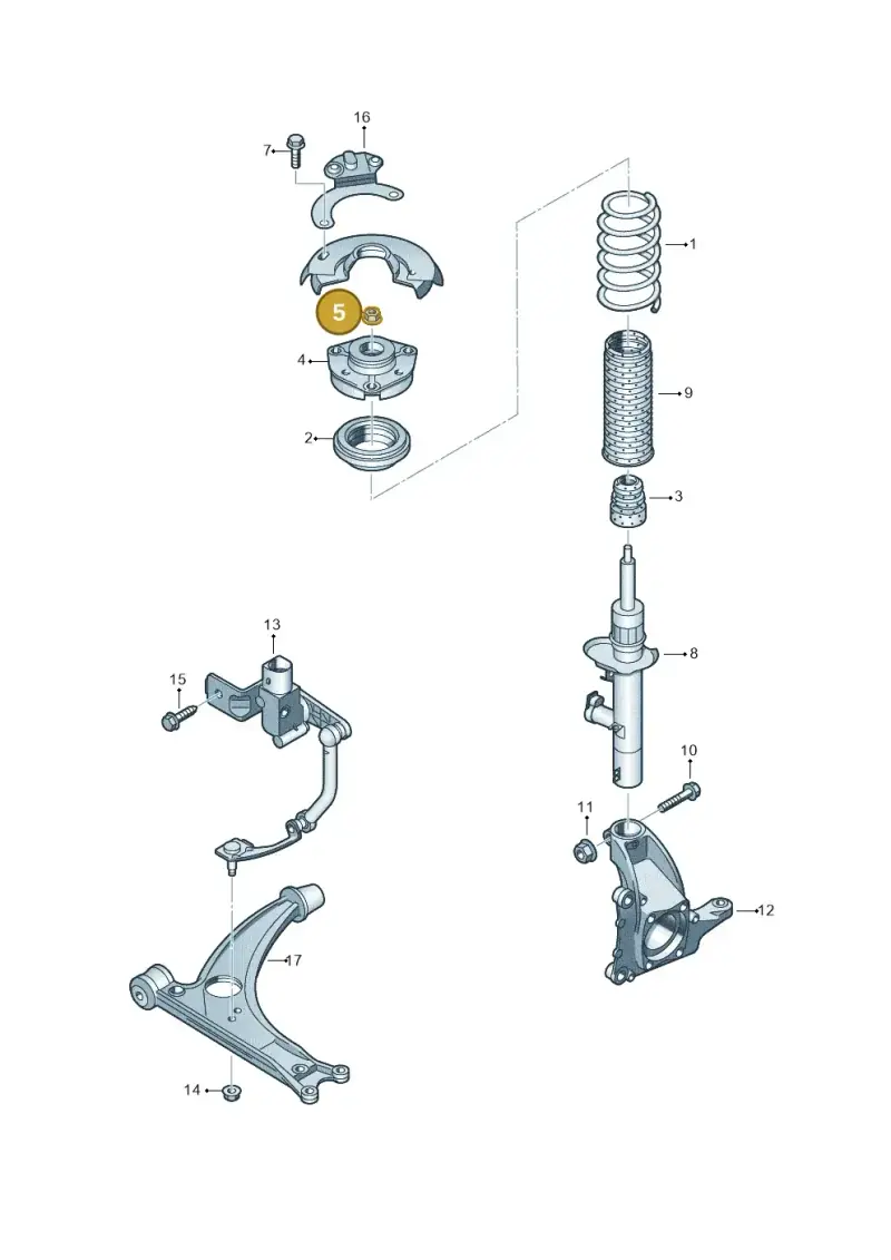 N91021601 — Audi Q3 1.4 (2016-) diagram 645411100, position 5