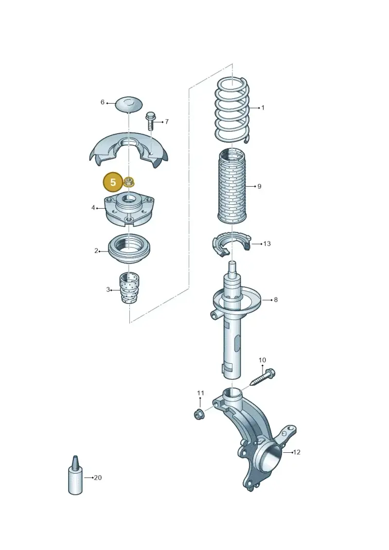 N91021601 — Audi A3 Sportback (2019-2021) diagram 745411010, position 5