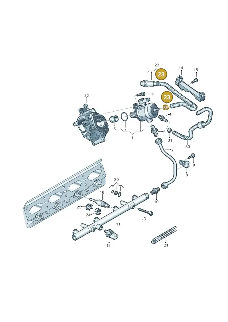 N91023002 — Audi A5 Cabrio 2.0 (2016-2018) diagram 896133240, position 23