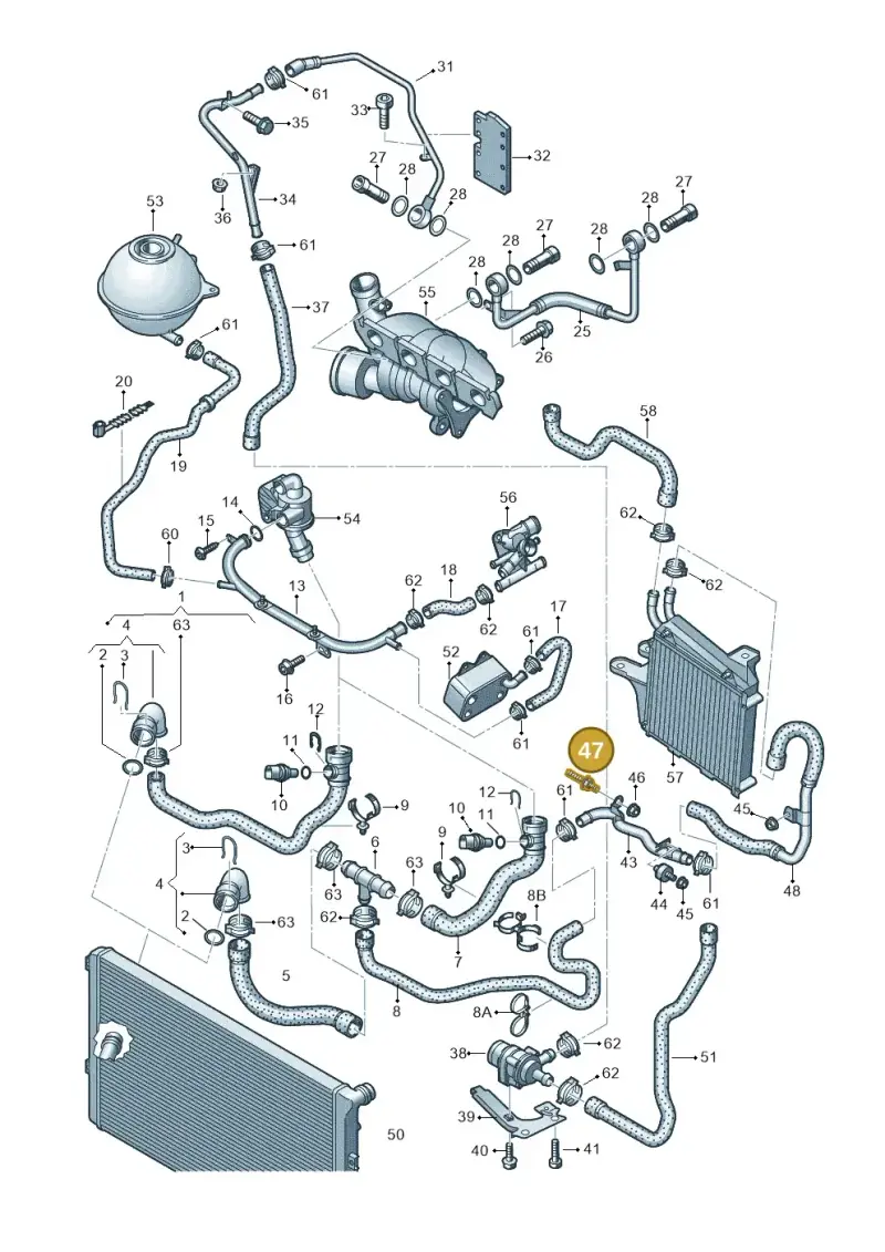 N91035002 — Audi TTS Coupe 2.0 (2010-2014) diagram 609121510, position 47