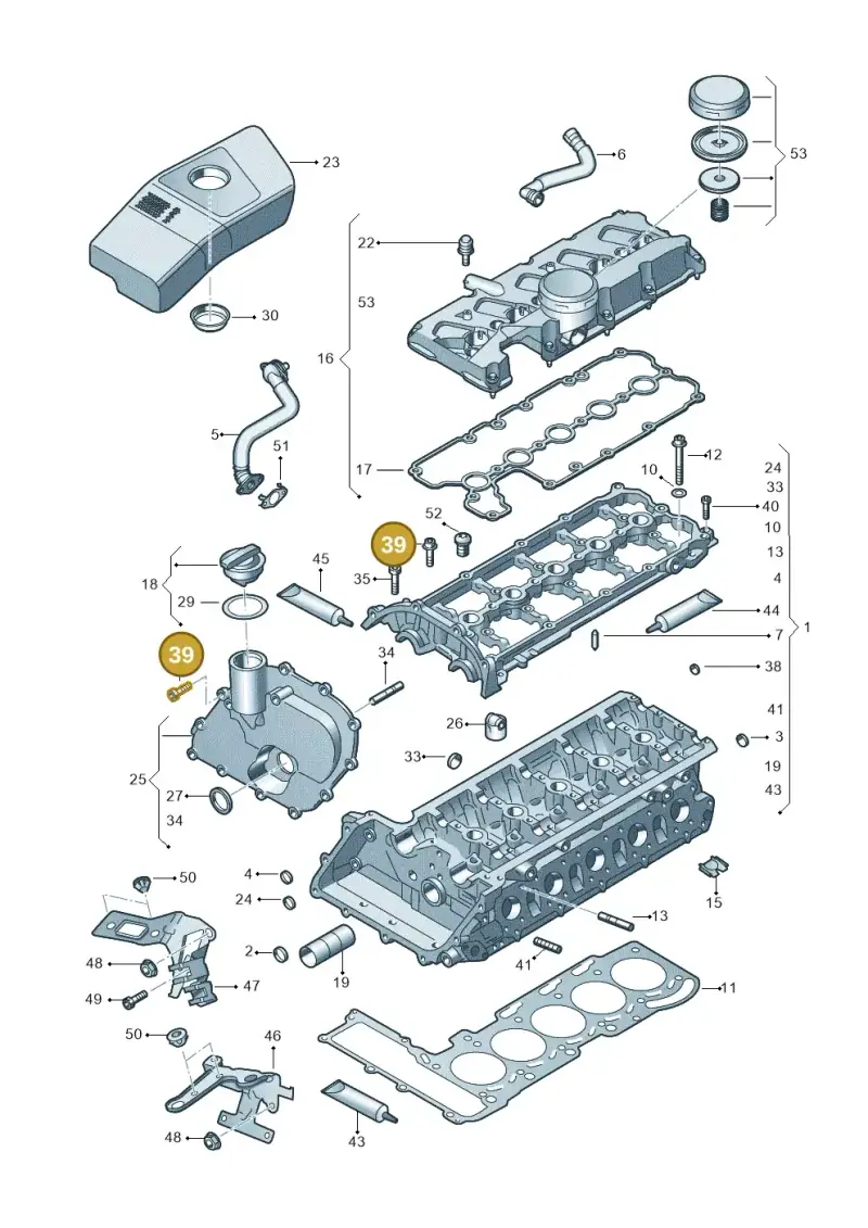 N91048001 — Audi RS3 Sportback (2015-2016) diagram 676103300, position 39