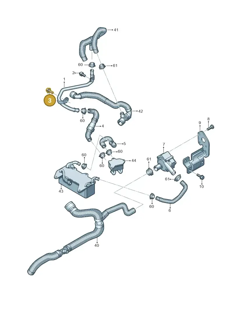 N91049101 — Audi A8L qu. 3.0 TDI (2013-2018) diagram 696121120, position 3
