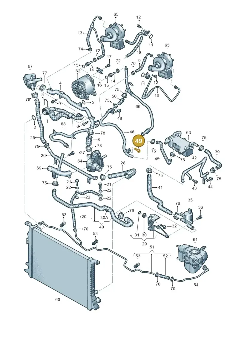 N91049101 — Audi A8L qu. 3.0 TDI (2013-2018) diagram 771121180, position 49