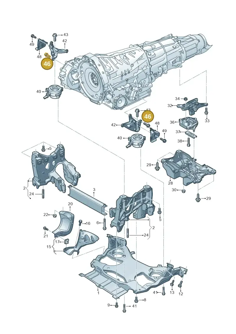 N91049101 — Audi A8L (2017-2022) diagram 838399400, position 46