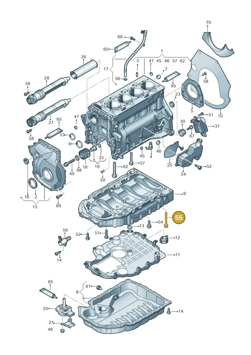 N91050601 — Audi Q3 2.0 TDI (2014-2019) diagram 636103020, position 55