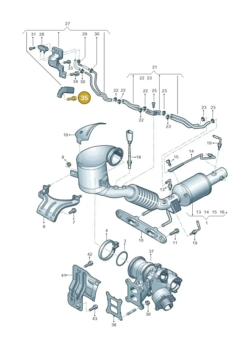 N91052201 — Audi A3 Sportback (2016-2020) diagram 890253040, position 35