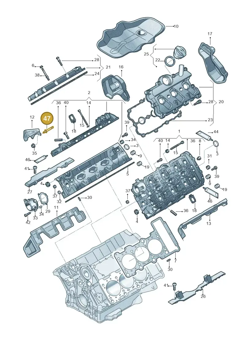 N91057302 — Audi A7 Sportback (2010-2015) diagram 711103270, position 47